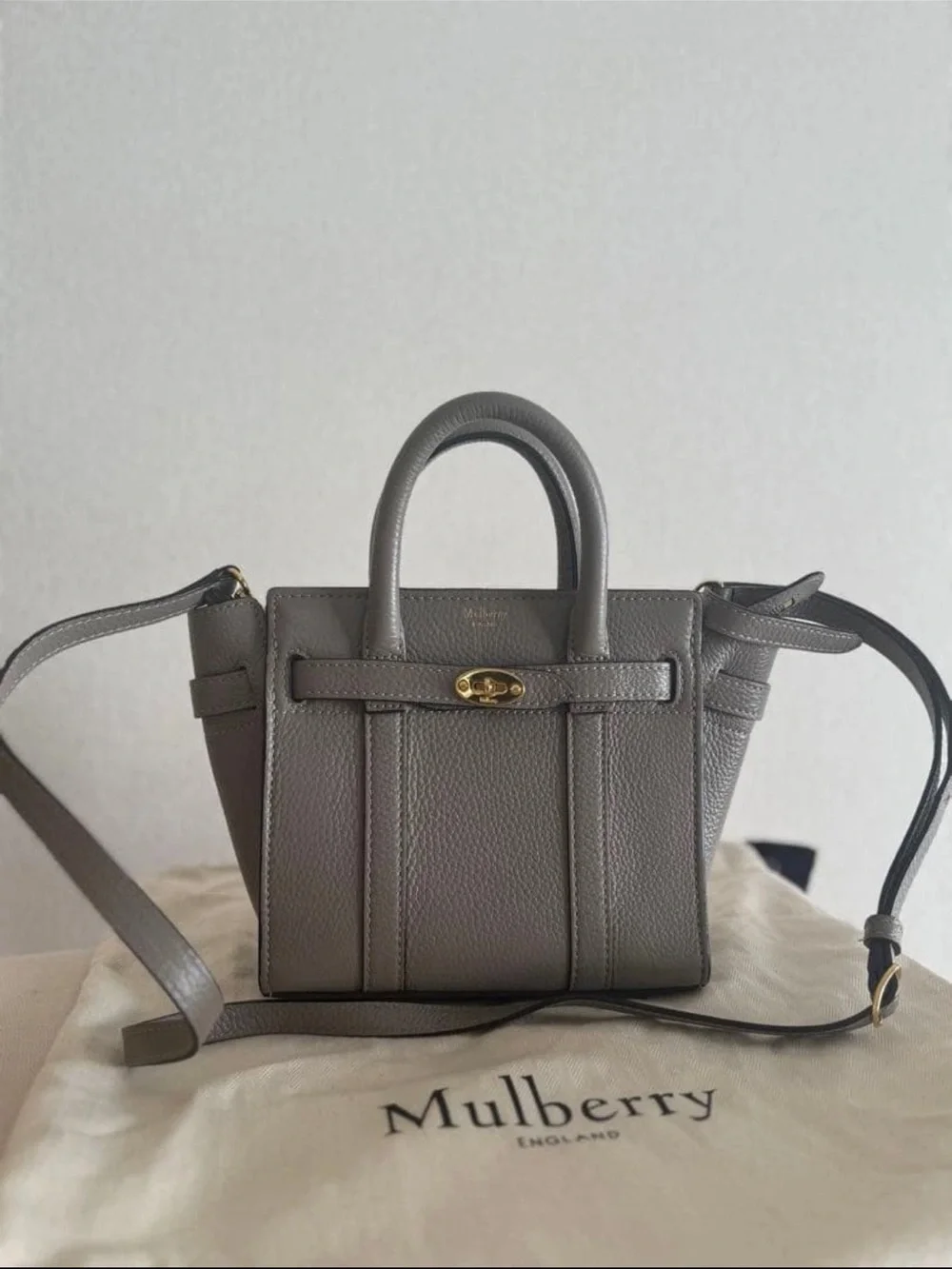 Mulberry Small Taupe Leather Satchel Bag